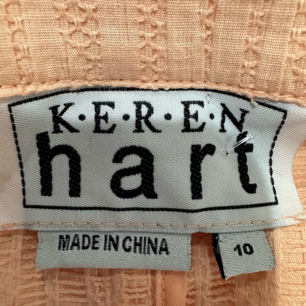Keren Hart Peach Textured Blazer Jacket Womens 10 Stretch Tailored Chic - Picture 8 of 9